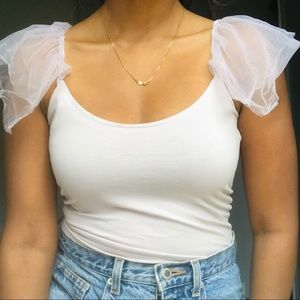Top With Tulle Sleeves - NWOT